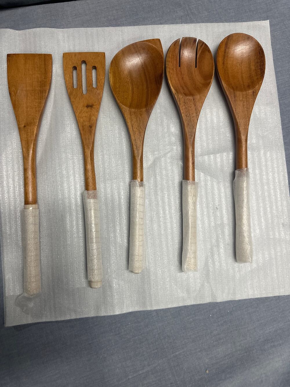 Set of 5 Wooden Spoons for Cooking, Smooth Finish Non Stick Wooden Utensil Set